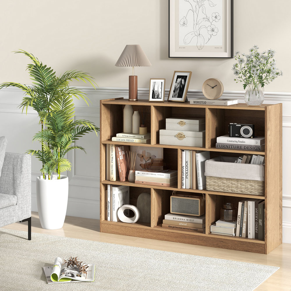 Costway 8 Cube Natural Wooden Bookcase Image 4