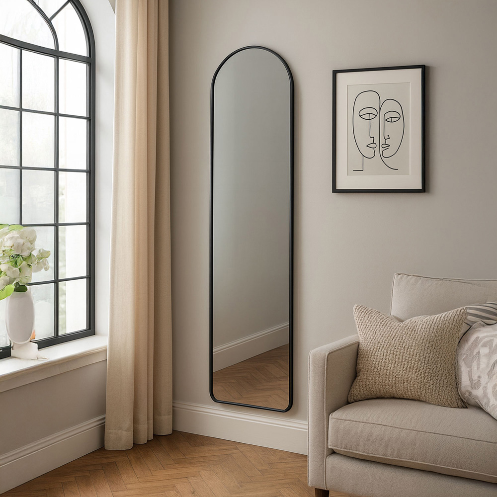 Neo Black Metal Frame Full Length Mirror 40 x 150cm Image 2