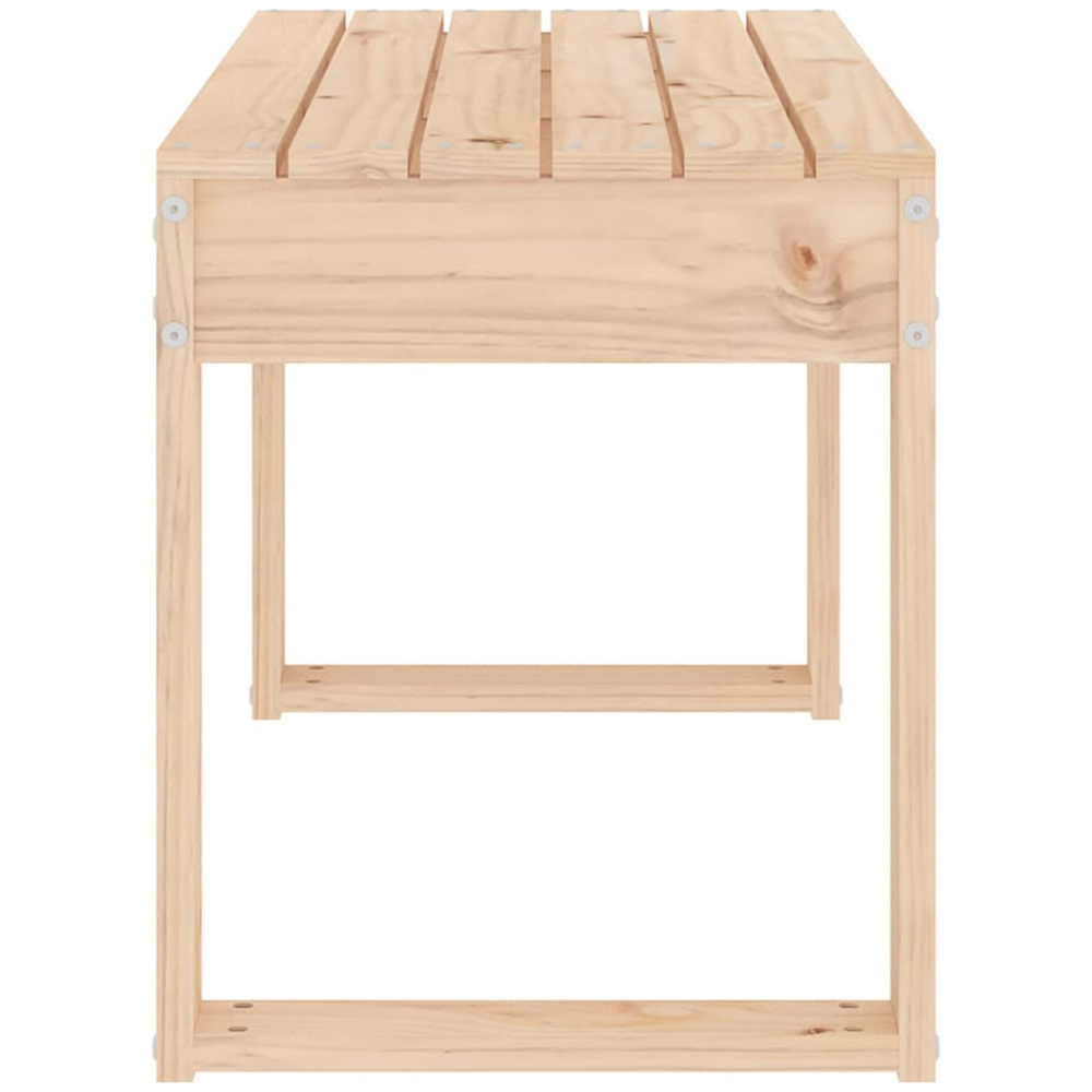 vidaXL Natural Solid Pine Wood Slatted Garden Bench 80 x 38 x 45cm Image 4
