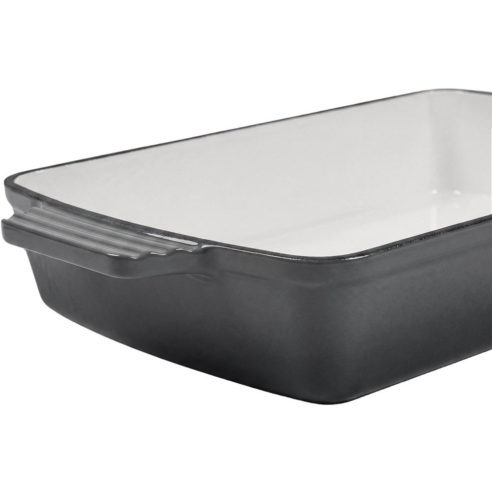 Living and Home 3L Grey Enamelled Rectangular Baking Dish Image 3