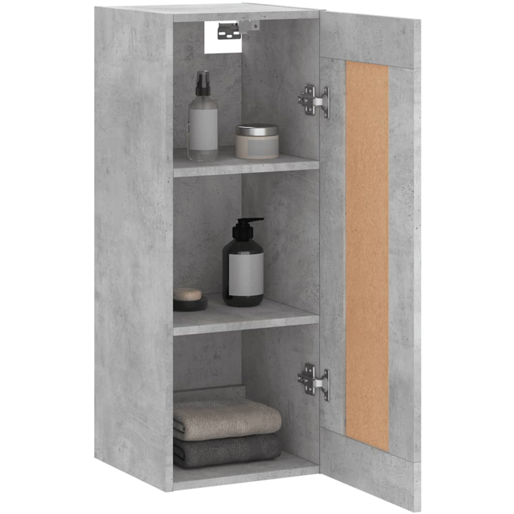 vidaXL Single Door Concrete Grey Wall Mounted Slim Cabinet Image 4