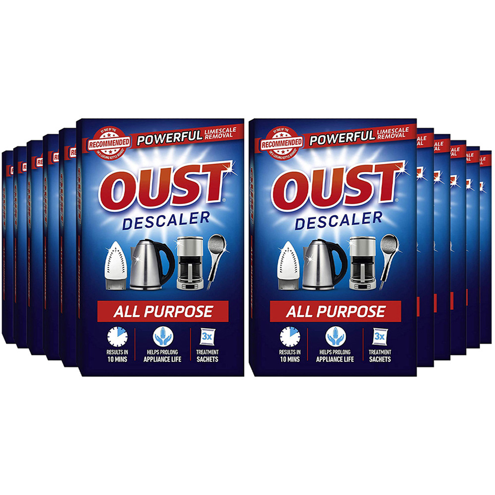 Oust Powerful All Purpose Descaler Limescale Remover 3 Sachets 12 Pack Image 1