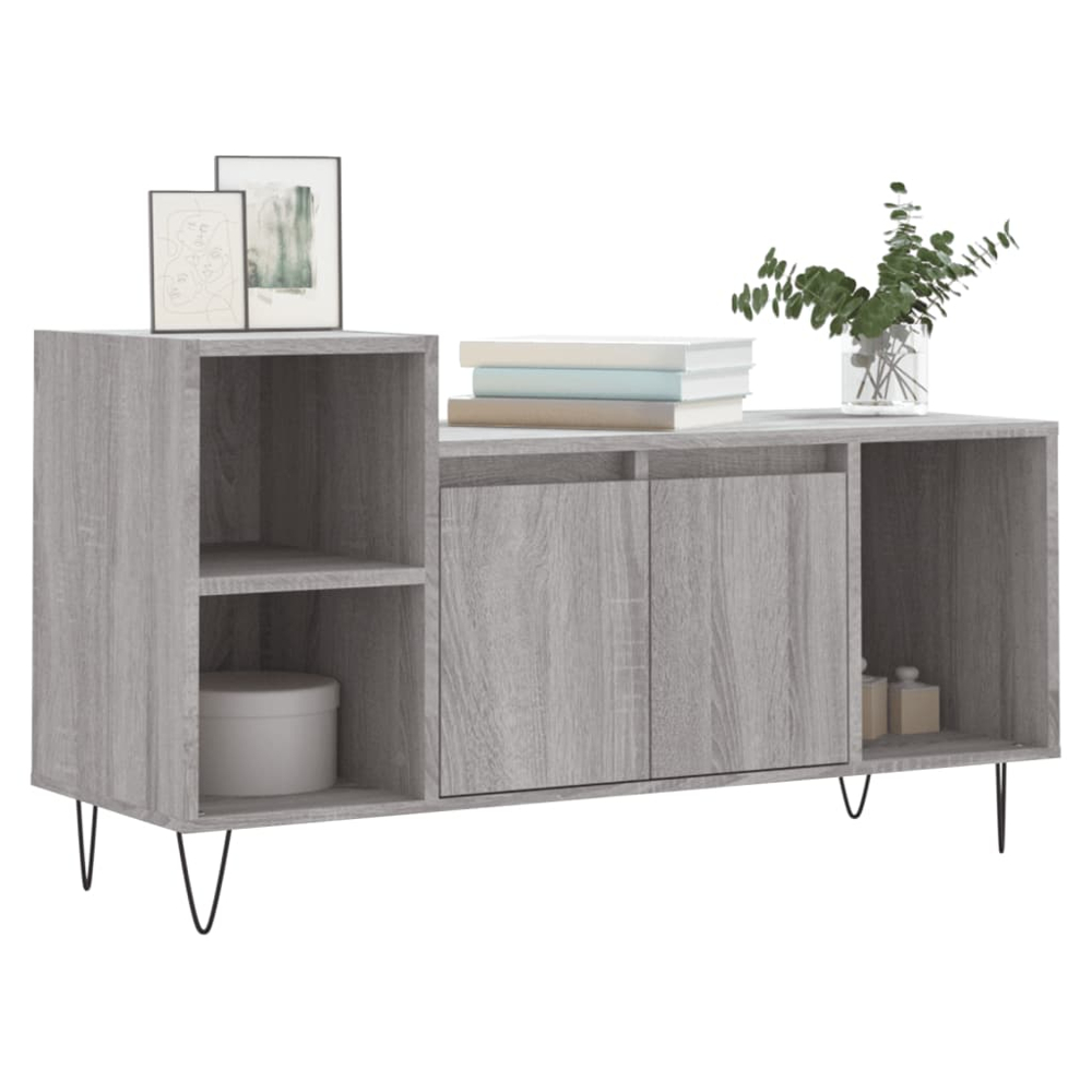 vidaXL 2 Door 3 Shelf Grey Sonoma TV Cabinet Image 3