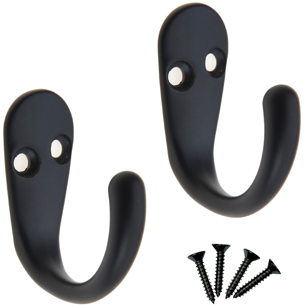 Headbourne Black Robe Hook 2 Pack Image 1