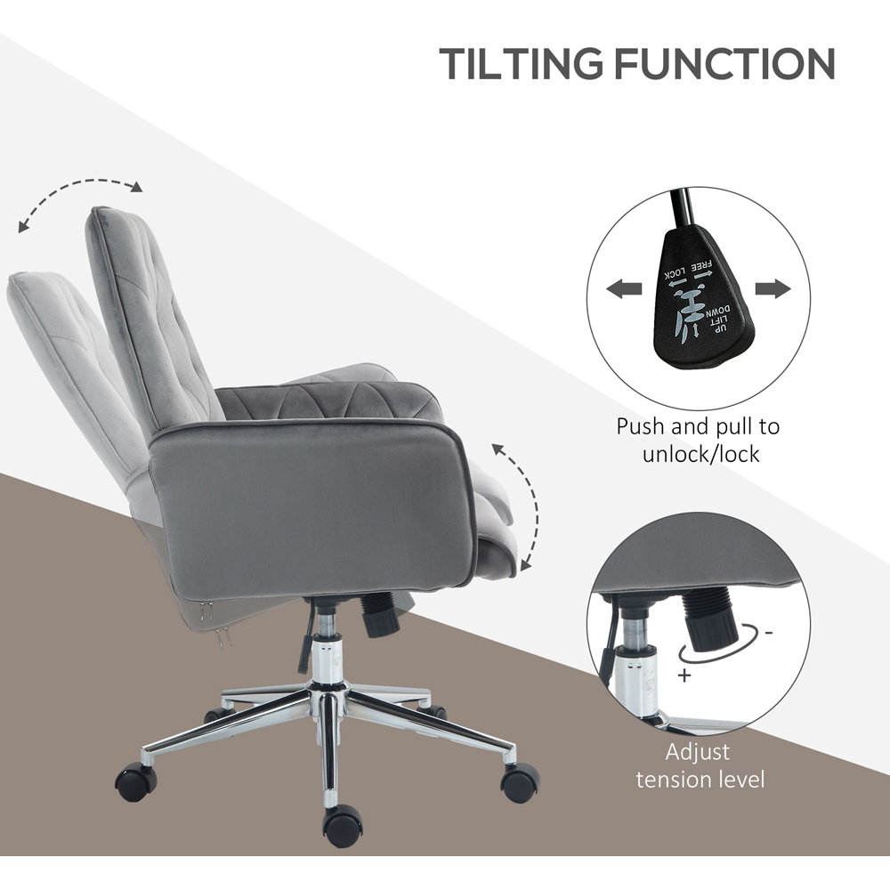 Portland Dark Grey Swivel Computer Chair Image 5