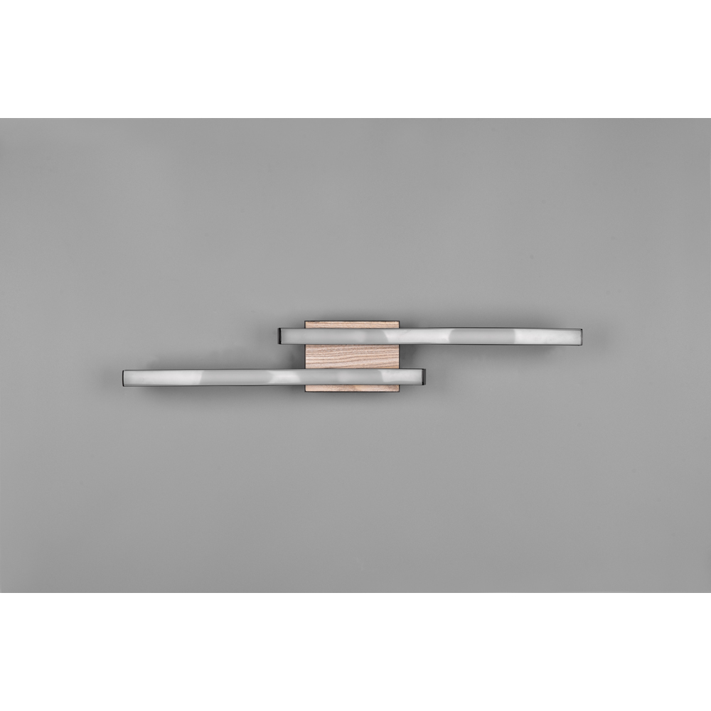 TRIO Route Wood Imitation 2 Light LED Ceiling Light Image 5