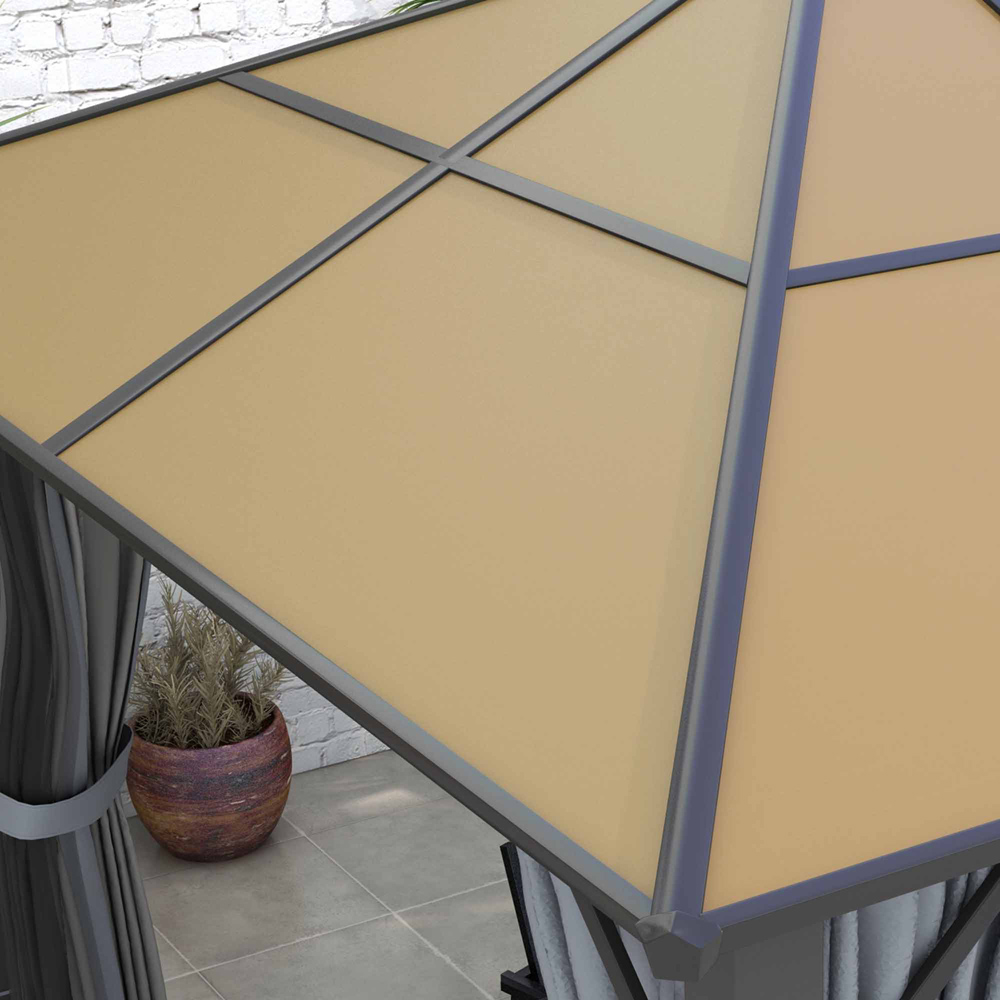 Outsunny 3 x 3.6m Grey Aluminium Frame Gazebo with Side Panels Image 3