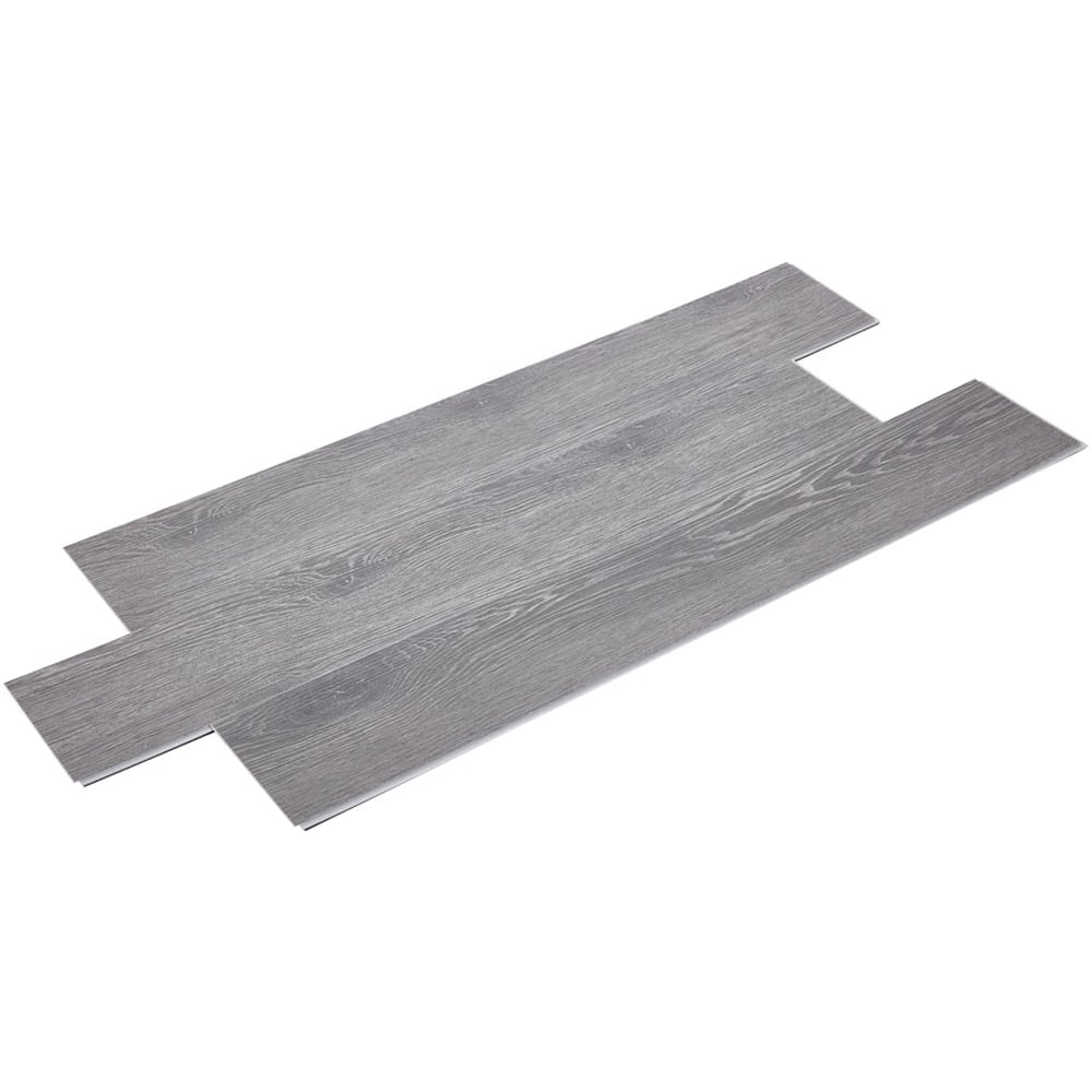 Living and Home Dark Grey Wood Grain Rectangle PVC Flooring 20 Pack Image 3