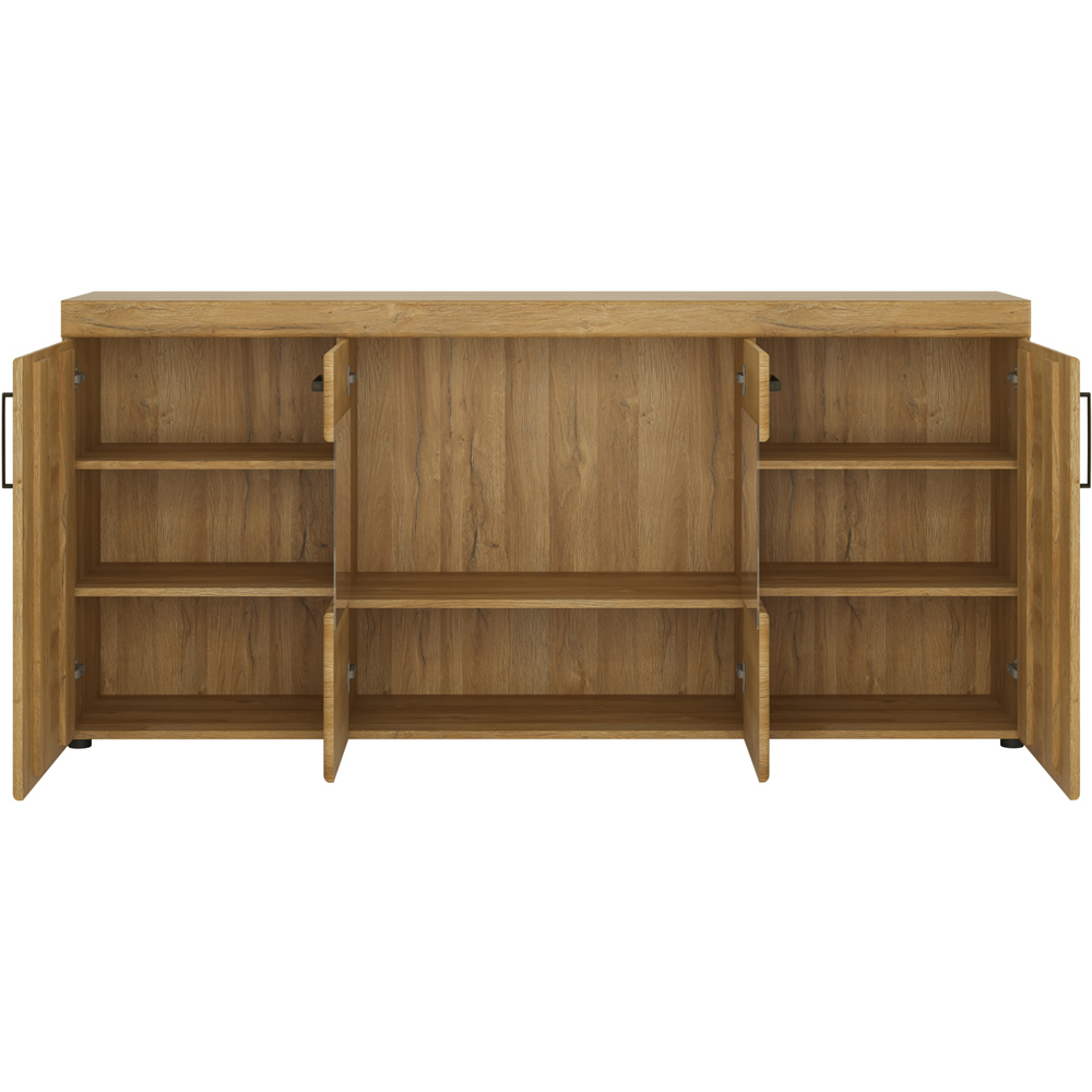 Florence Cortina 4 Door Grandson Oak Wide Glazed Sideboard Image 3