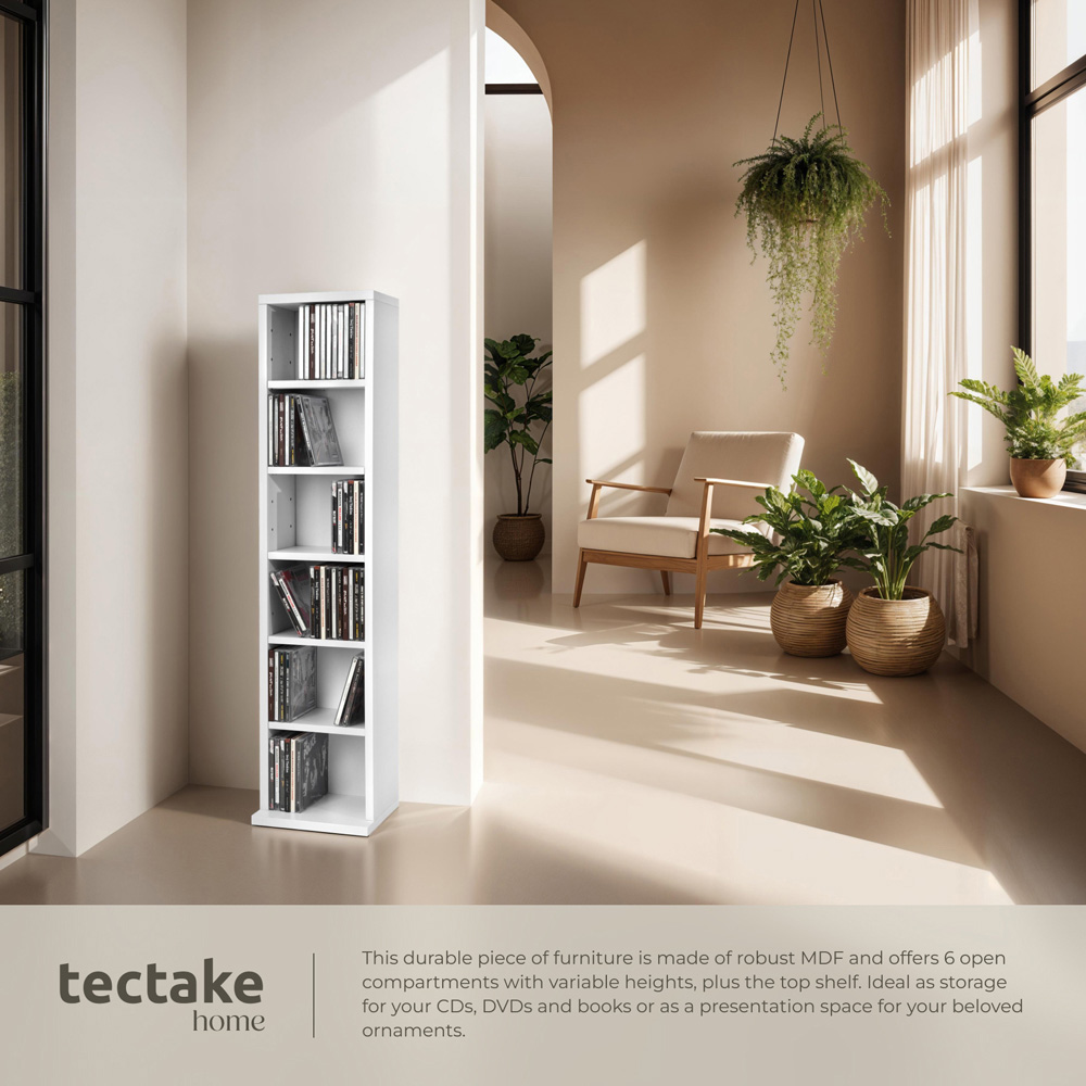tectake Juliane 6 Shelf White CD Shelf Image 4
