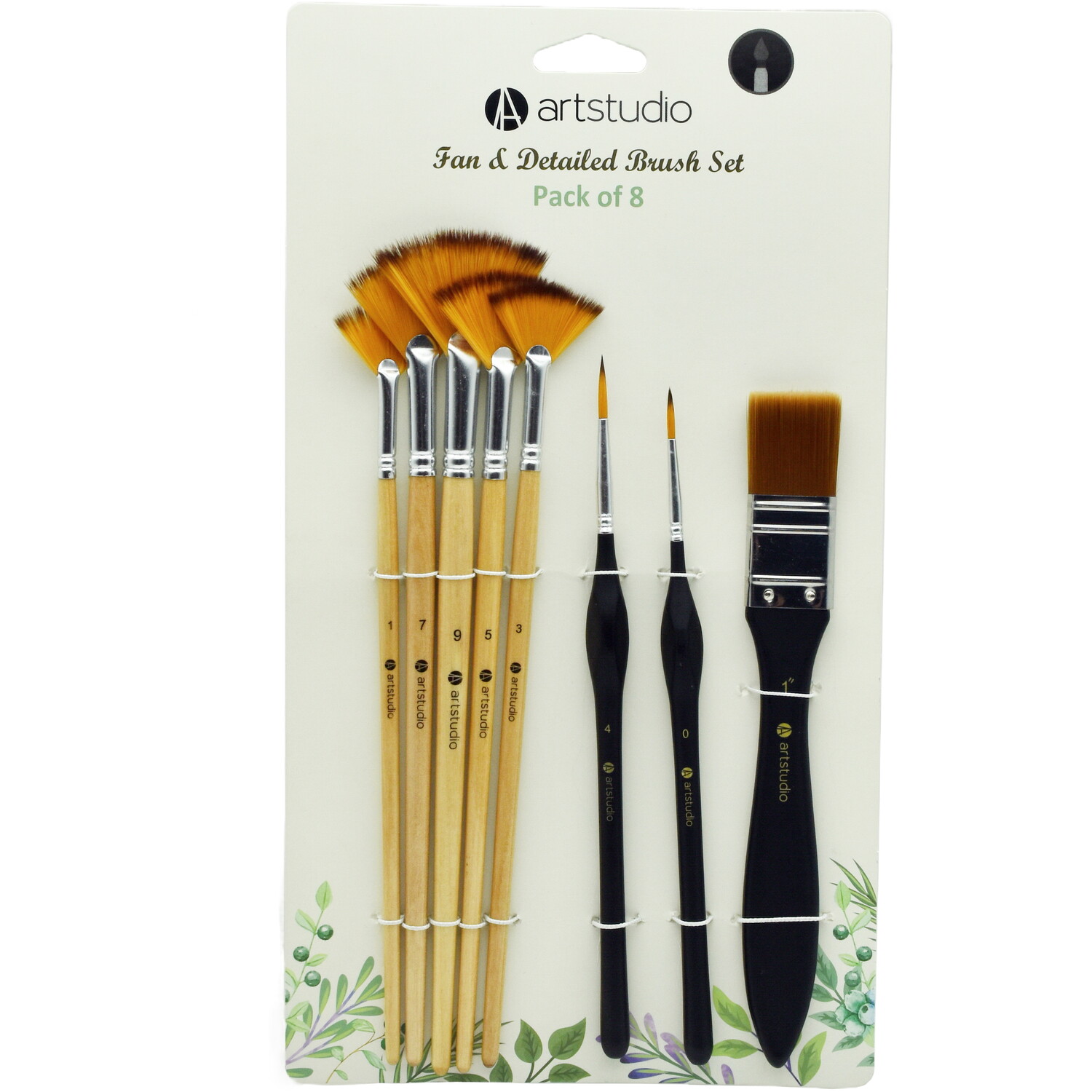 Fan and Detailed Brush Set - Black and Brown Image