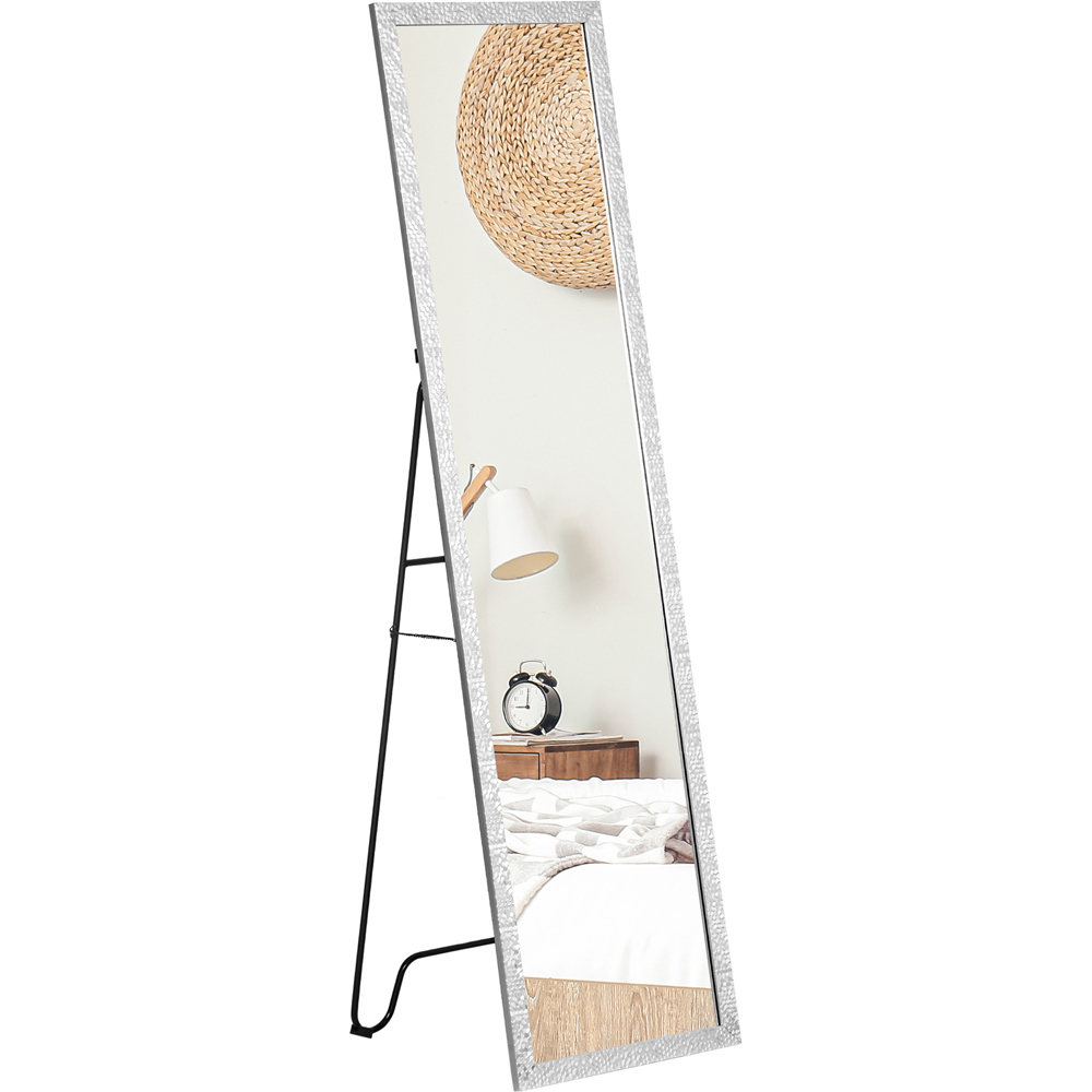Portland Silver Frame Full Length Mirror Image 1