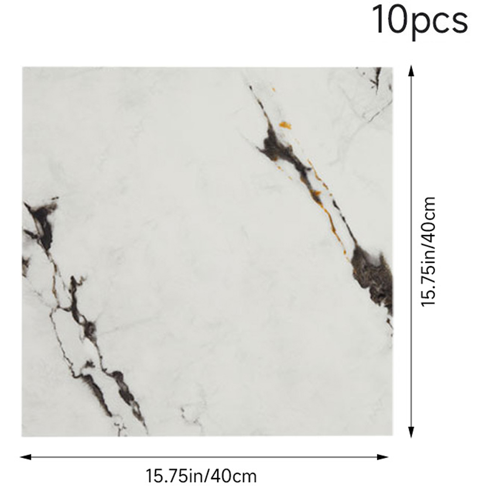 Living and Home Marble Patterned Calacatta White and Black PVC Self Adhesive Wall Sticker 10 Pack Image 8