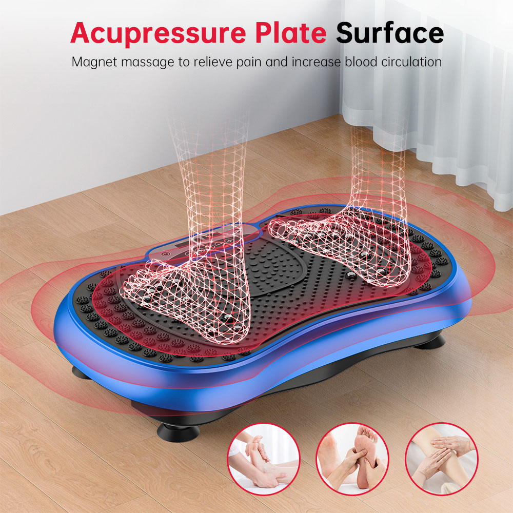 Rattrix Blue Vibration Plate Exercise Machine with Bluetooth Speaker and Resistance Bands Image 4