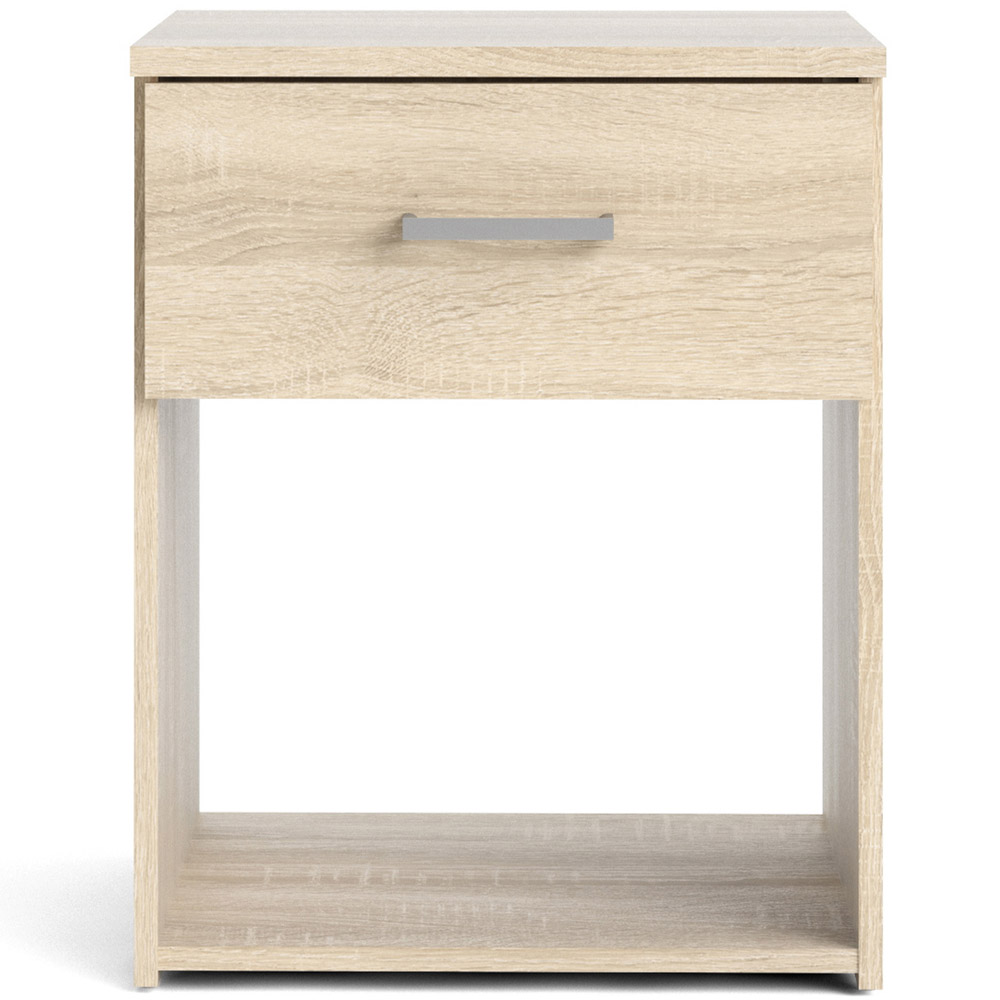 Florence Space Single Drawer Oak Bedside Table Image 3