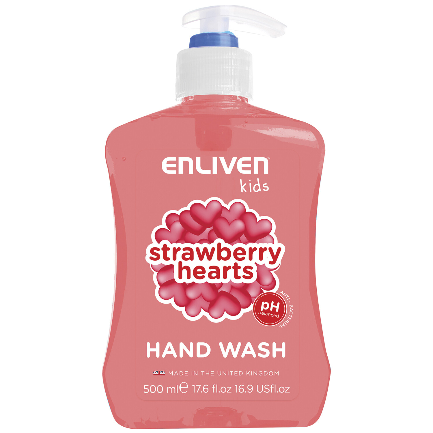 Enliven Kids Strawberry Hearts Hand Wash 500ml Image