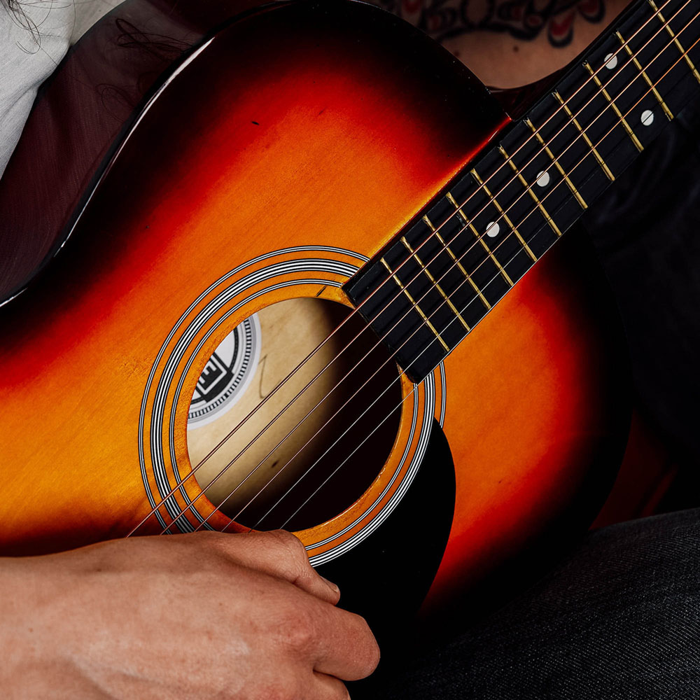 3rd Avenue Premium Sunburst Full Size Acoustic Guitar Set Image 3