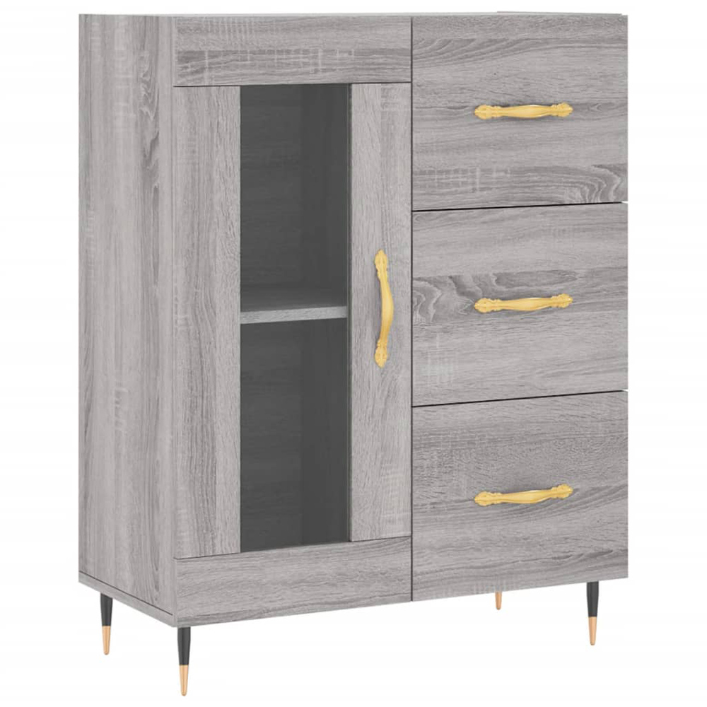 vidaXL 3 Door 3 Drawer Grey Sonoma Highboard Image 5