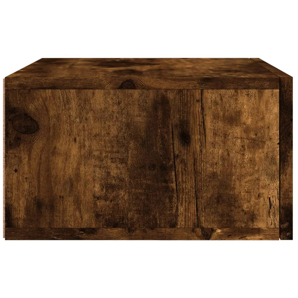 vidaXL Single Drawer Smoked Oak Wall Mounted Bedside Cabinet Image 4