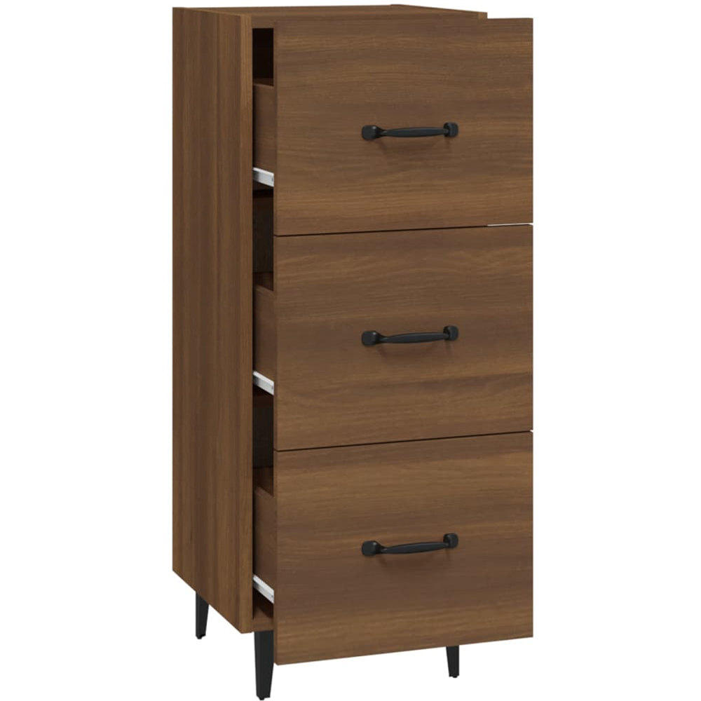 vidaXL 3 Drawer Brown Oak Sideboard Image 4