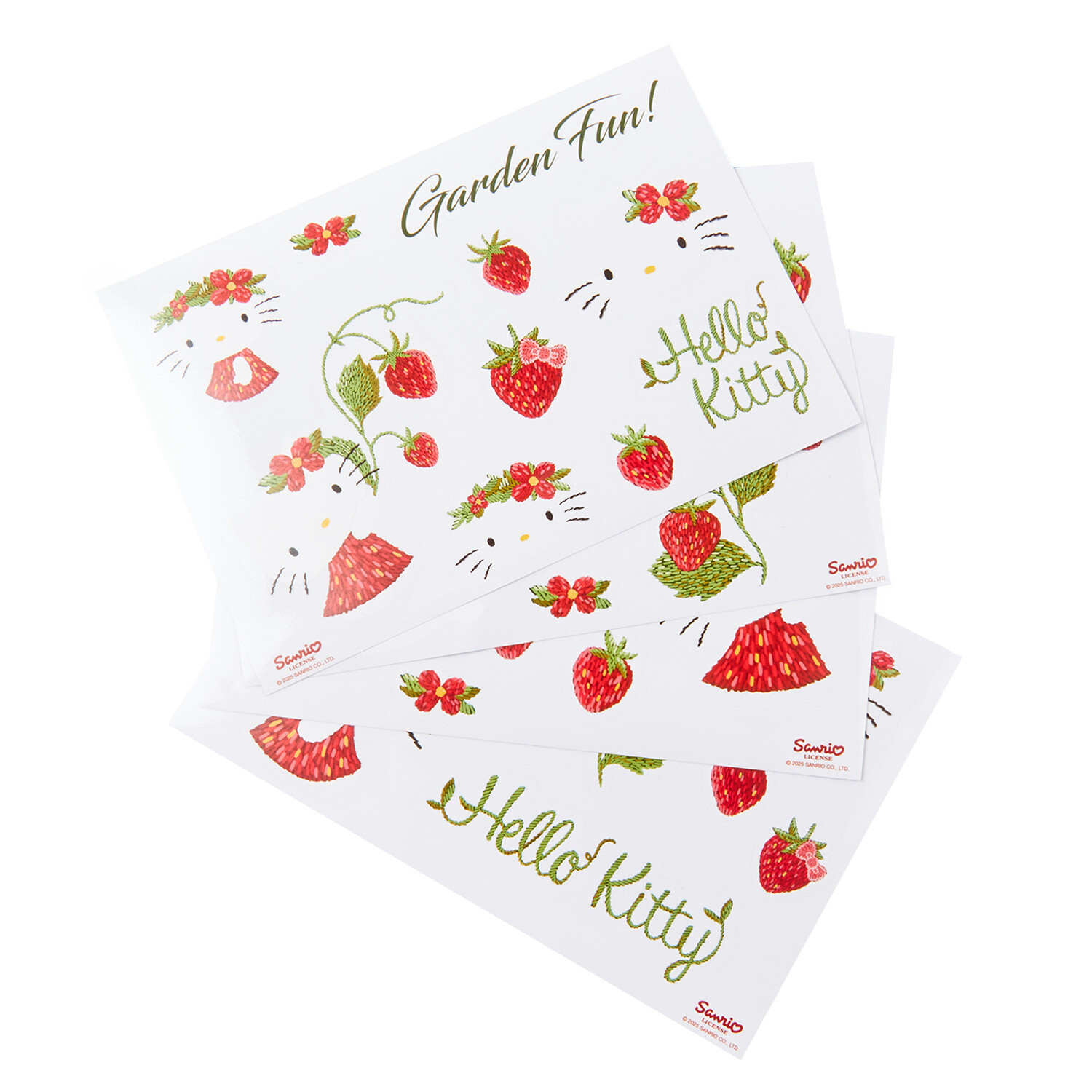 Strawberry Hello Kitty Sticker Sheets - Red and White Image 3