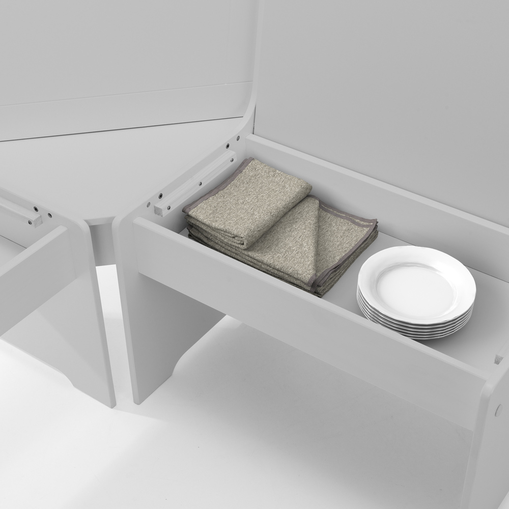 Julian Bowen Newport 5 Seater Corner Dining Set with Storage Bench Dove Grey Image 4