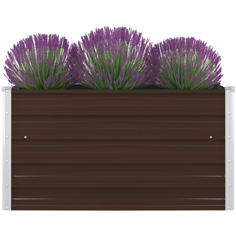 vidaXL Brown Galvanised Steel Raised Garden Bed 45 x 100 x 100cm Image 1