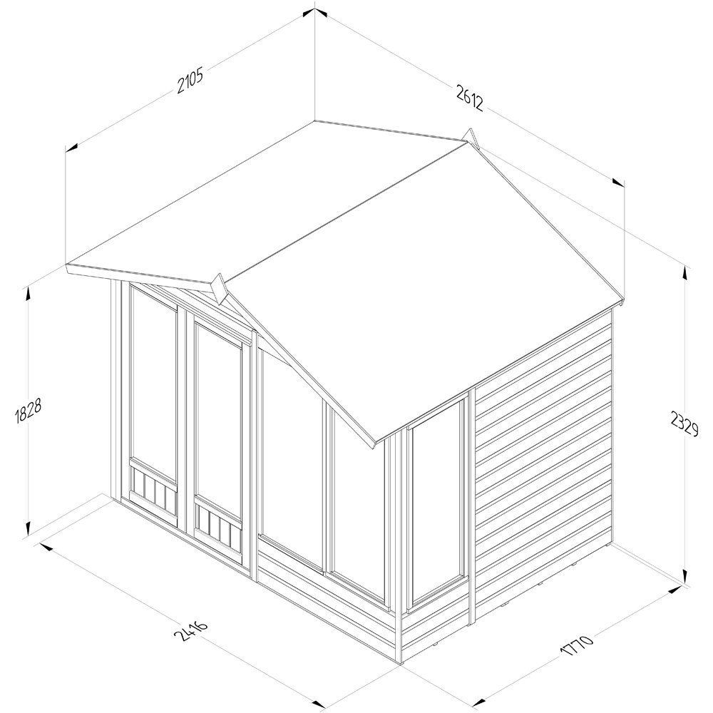 Forest Garden Beckwood 8 x 6ft 2 Opening Shiplap Apex Summerhouse Image 9