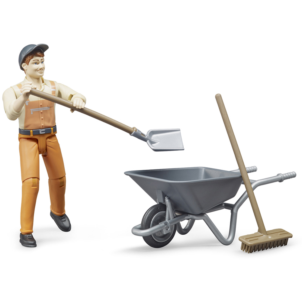 Bruder Kids bworld Municipal Worker Figure and Accessories Playset Model Image 4