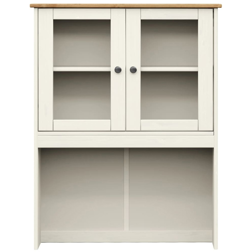 vidaXL Vigo 2 Glass Door 4 Drawer White Highboard Image 9
