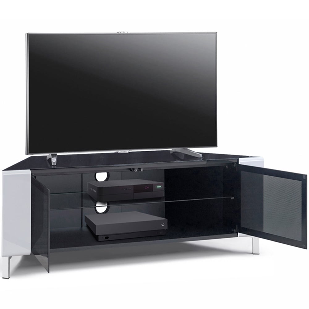 MDA Designs Corvus 2 Door Black and White TV Cabinet Image 6