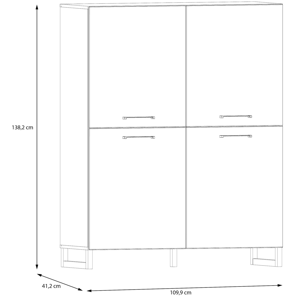 Florence Sali 4 Door Sage Green Highboard Image 8