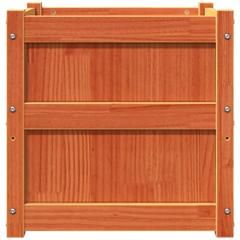 vidaXL Wax Brown Pine Wood Garden Planter 50 x 50 x 50cm 2 Pack Image 5