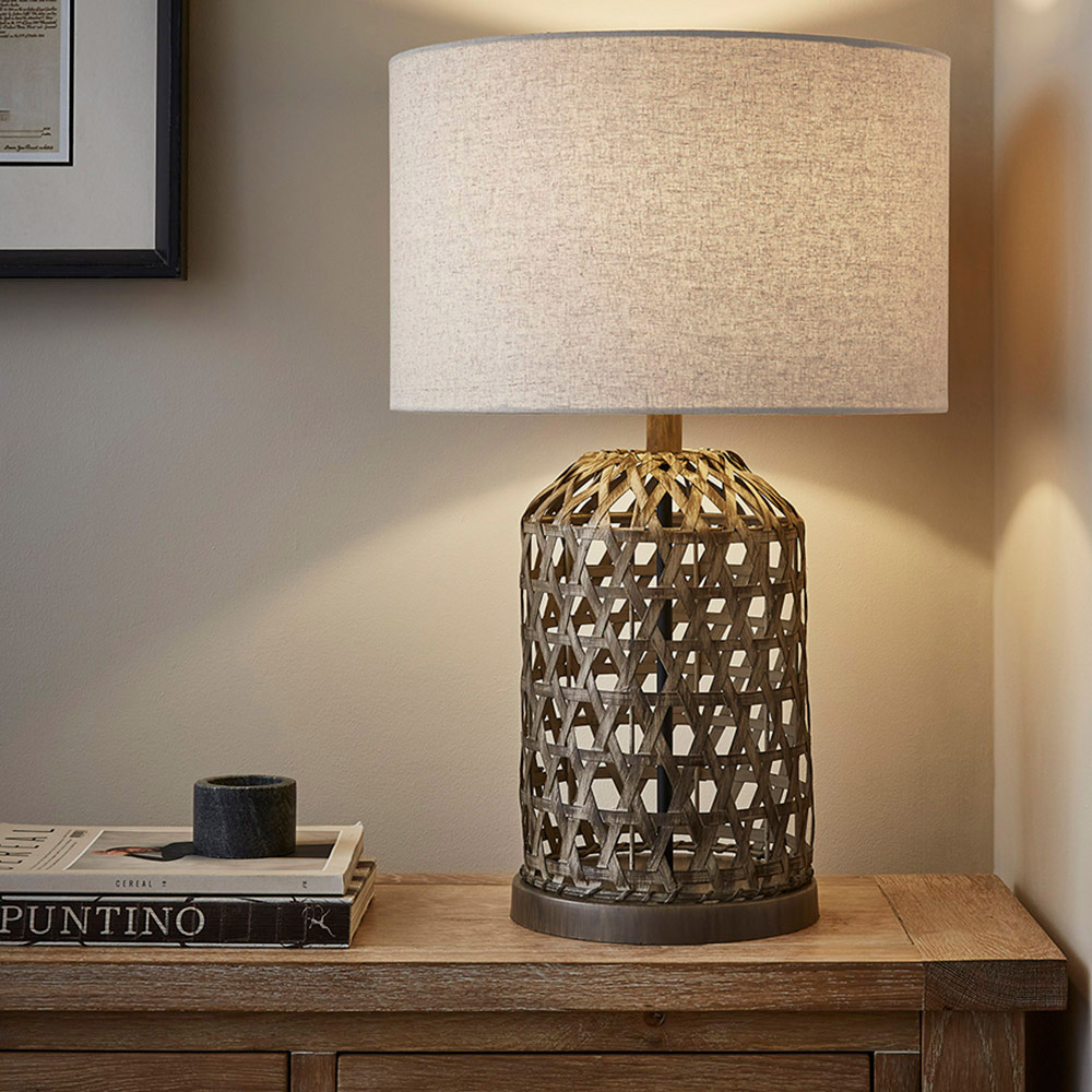 The Lighting and Interiors Beaton Rattan Woven Base Table Lamp Image 3