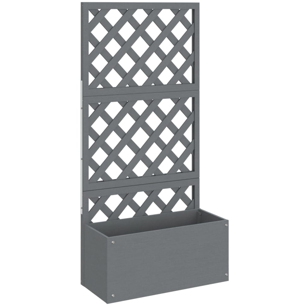 vidaXL Grey Wood Plastic Composite Trellis Planter 65 x 33 x 135cm Image 1