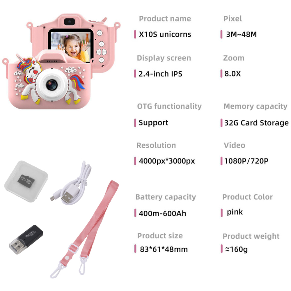 Living and Home Kids X10S Unicorn Digital Camera with 4800W HD Image 8