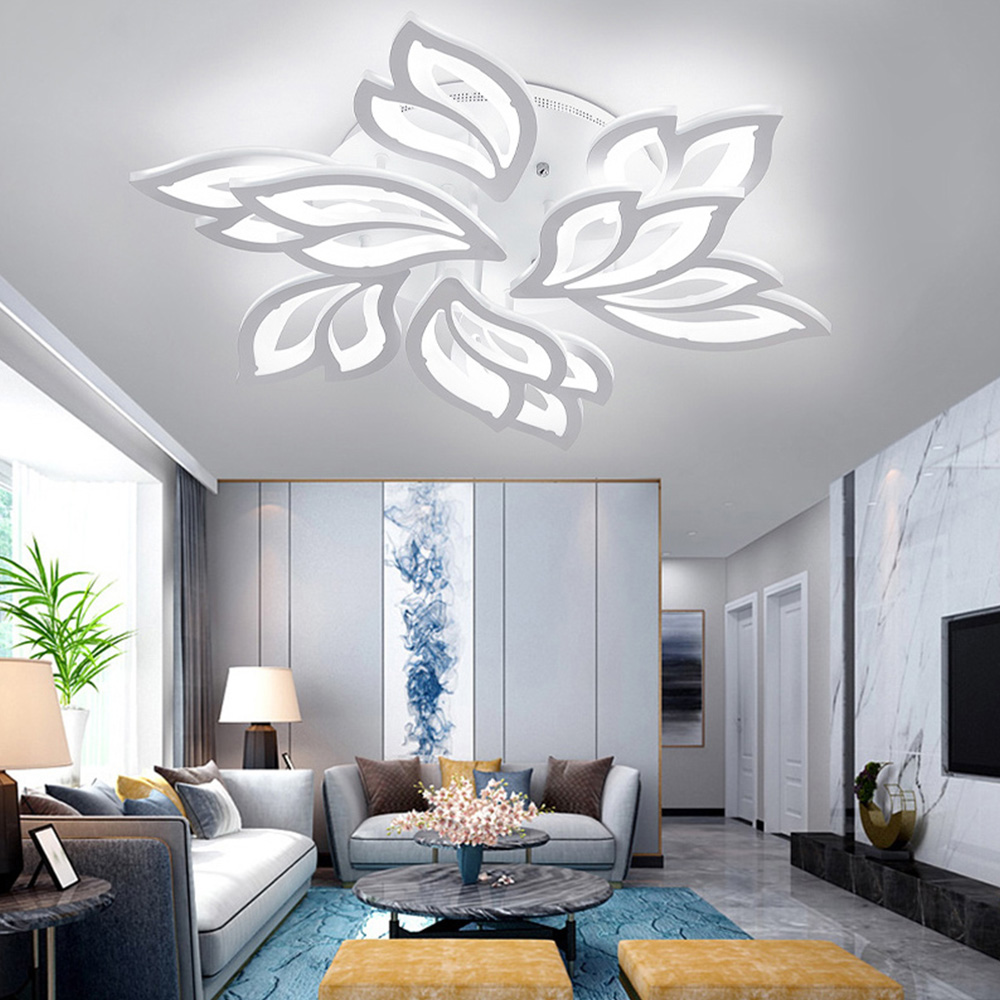 Living and Home 29 inch White Petal Shaped Ceiling Light Image 2