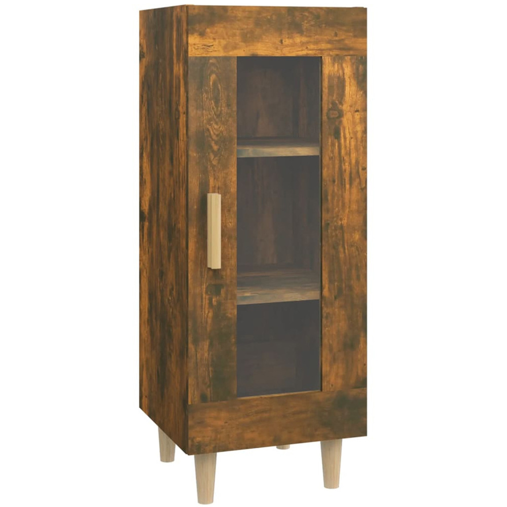 vidaXL Single Glass Door Smoked Oak Sideboard Image 2