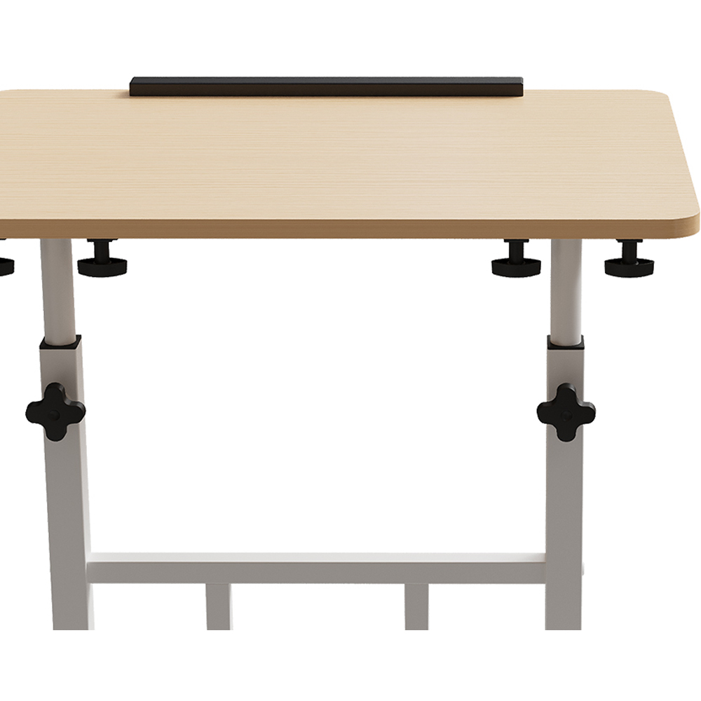 Living and Home Height Adjustable Mobile Laptop Desk White Maple Image 5