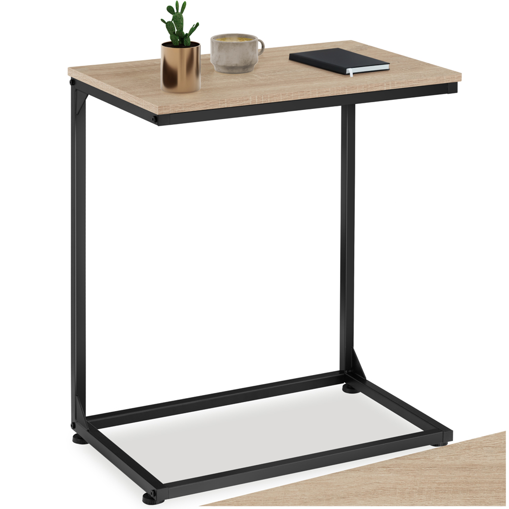 tectake Cardiff Light Sonoma Oak Bedside Table Image 2