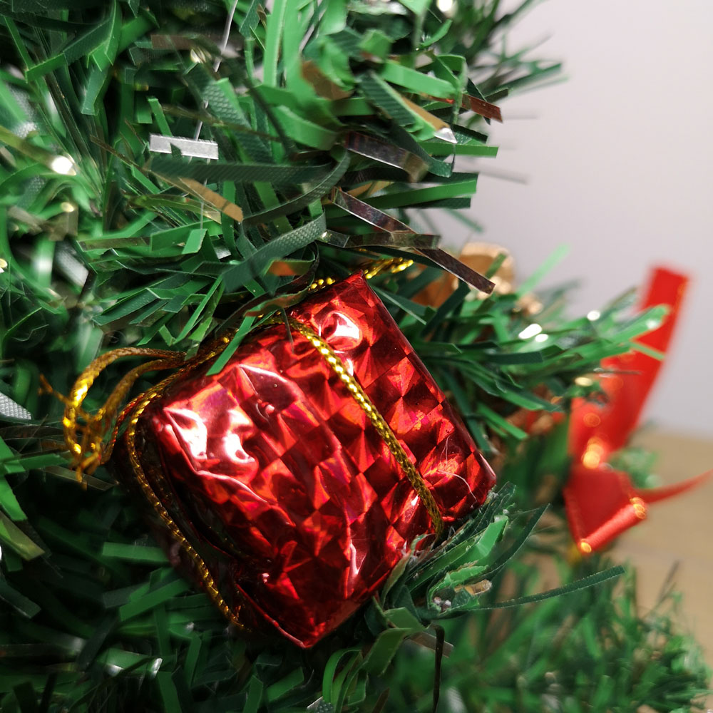 Premier Green Red and Gold Mini Christmas Tree Decoration 30cm Image 4