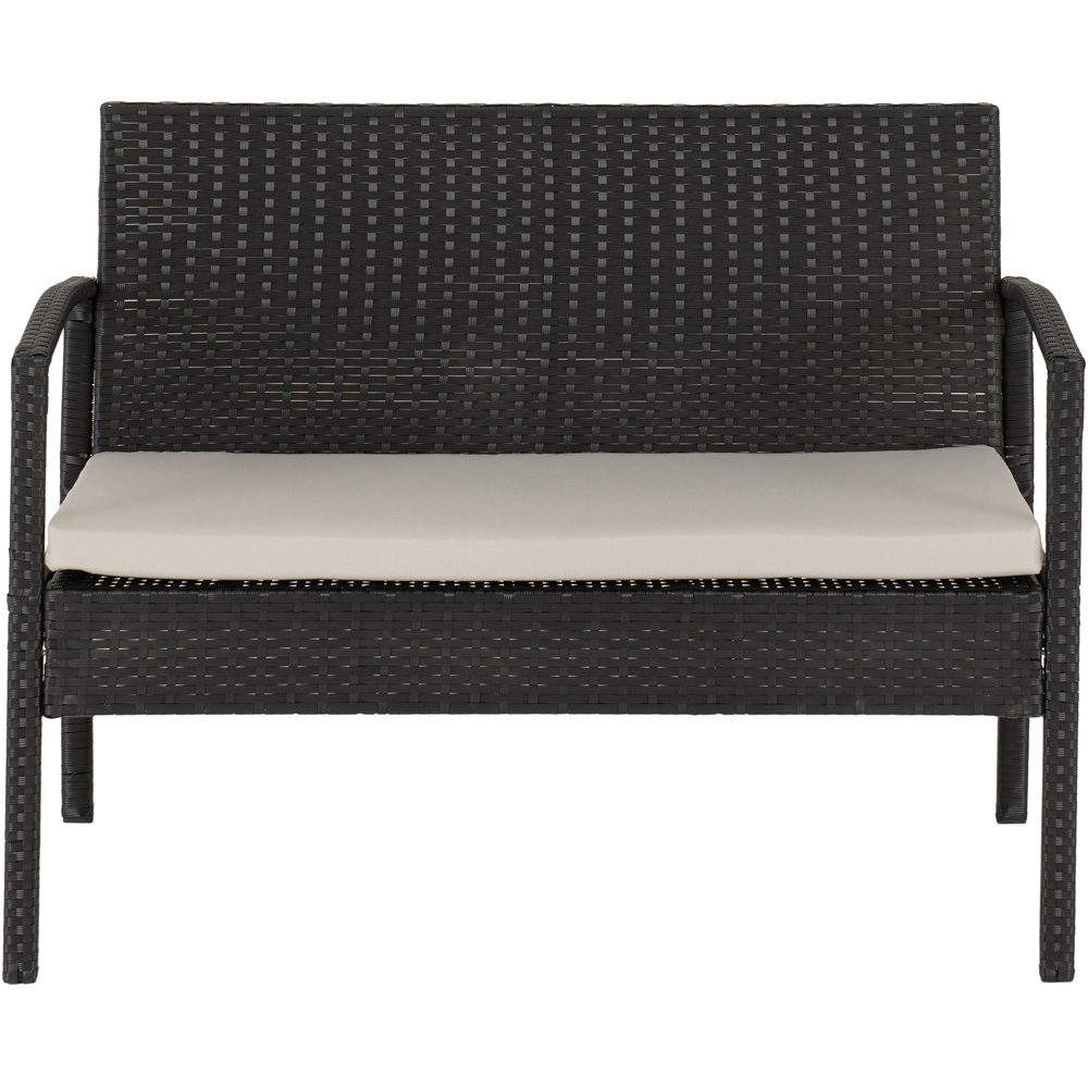 Seconique Cedar 4 Seater Grey Fabric Black Rattan and Glass Garden Set Image 4