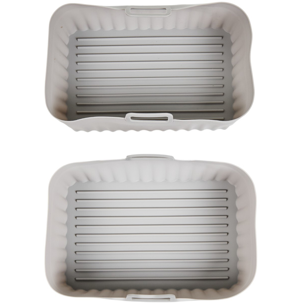 Pack of 2 Kitchen Master Silicone Rectangular Airfryer LinersGrey Image 5