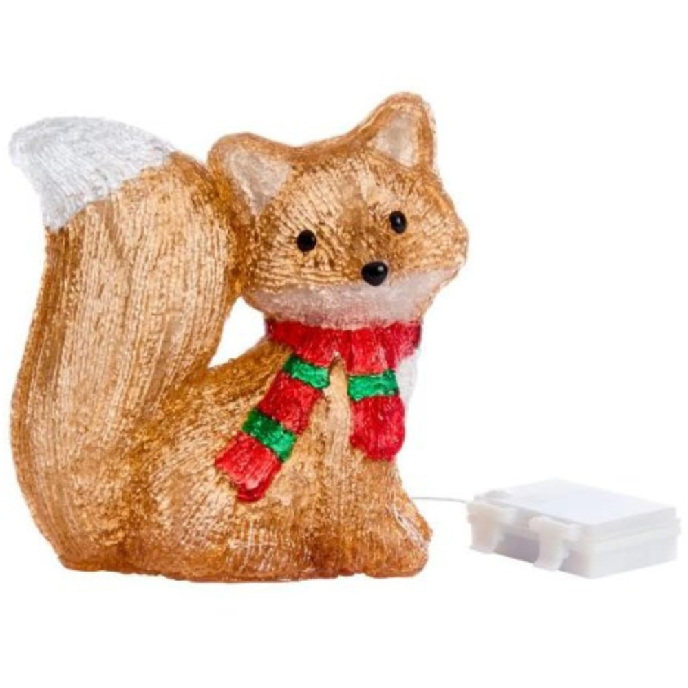 Samuel Alexander 24 Cool White LED Ice Fox Battery Operated Christmas Decoration 19cm Image 3