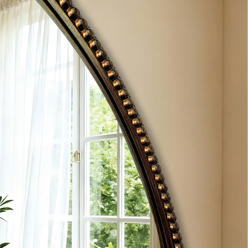 Oval Beaded Antique Gold Mirror Image 15