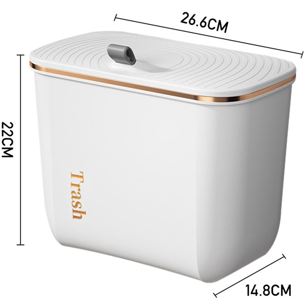 Living and Home White Kitchen and Bathroom Trash Bin Image 5