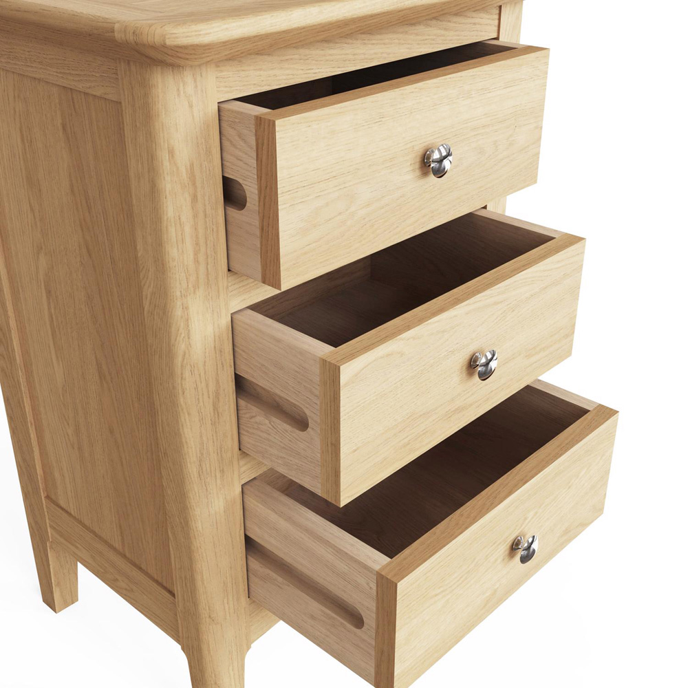 FWStyle Newark 3 Drawer Natural Lacquered Ash Chest of Drawers Image 5