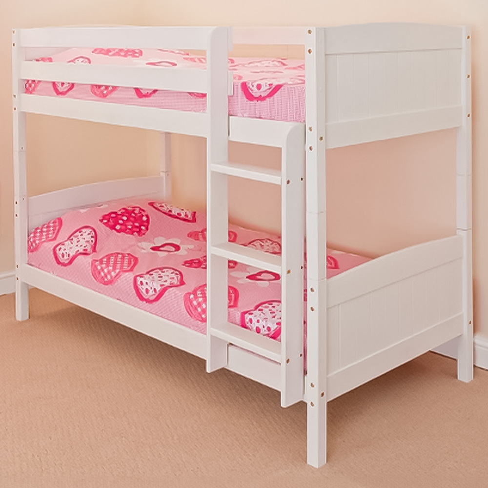 Brooklyn White Classic Wooden Bunkbed Image 1