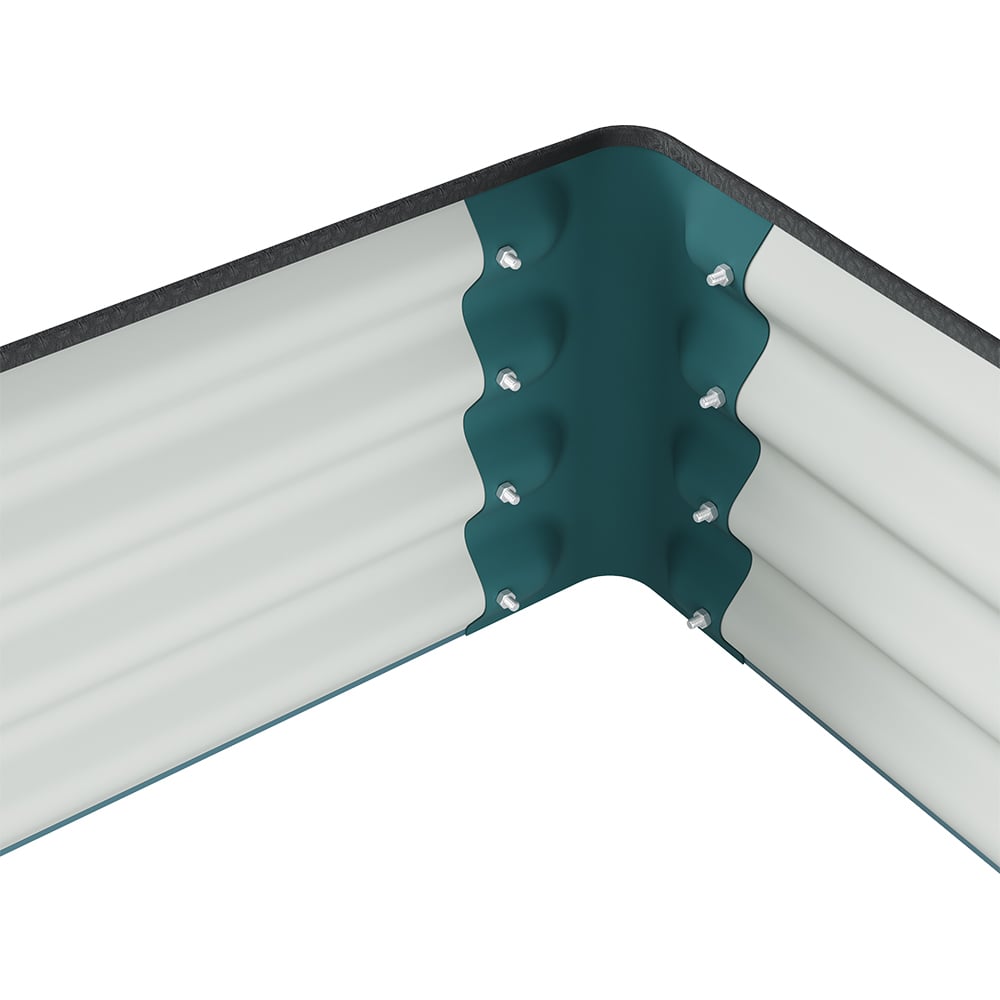 Living and Home Dark Blue Large Rectangular Galvanised Steel Raised Garden Bed 180 x 120cm Image 3