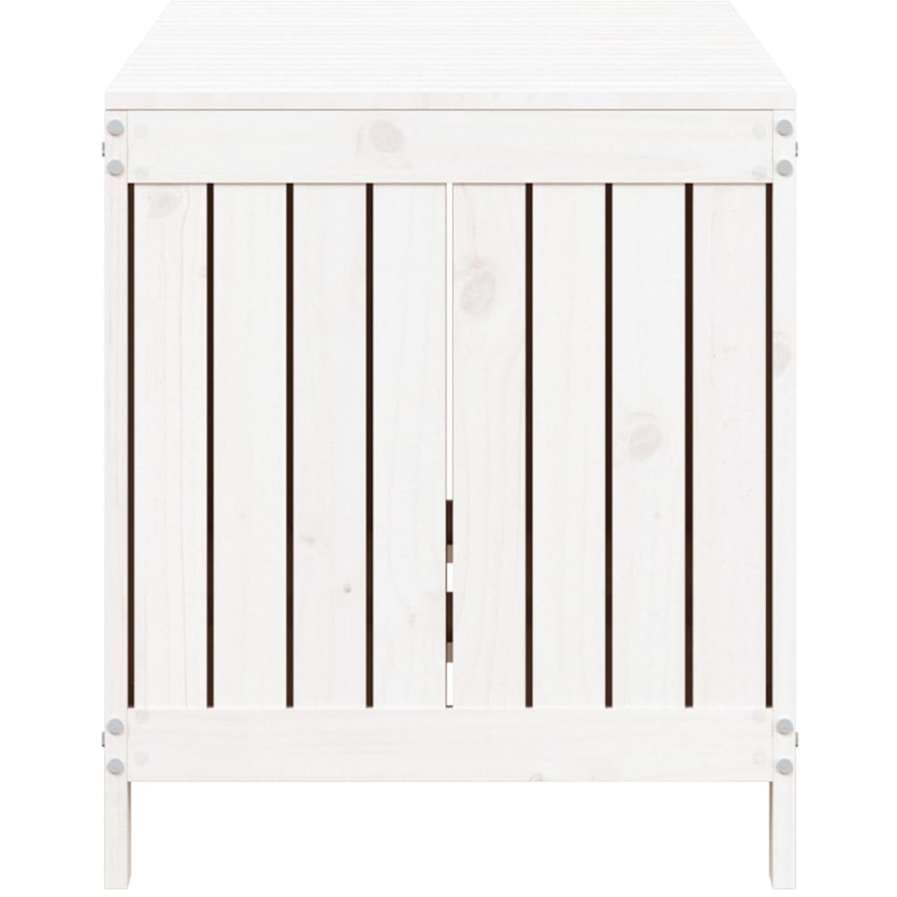 vidaXL 64 x 121 x 55cm White Pine Wood Garden Storage Box Image 6